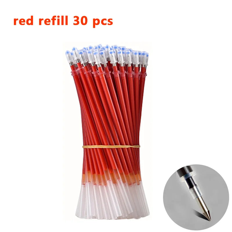 Gel Pens & Ballpoint Pens Set (Black, Red & Blue) – 130 mm Universal Refills