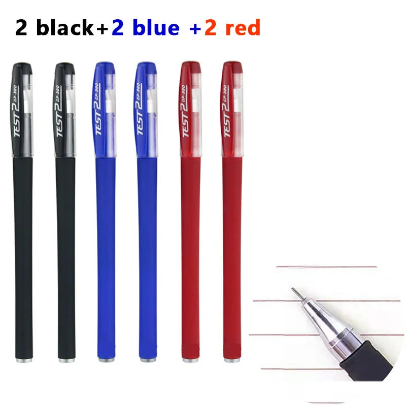 Gel Pens & Ballpoint Pens Set (Black, Red & Blue) – 130 mm Universal Refills
