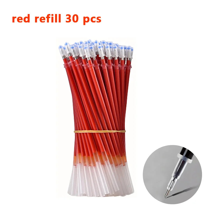 Gel Pens & Ballpoint Pens Set (Black, Red & Blue) – 130 mm Universal Refills