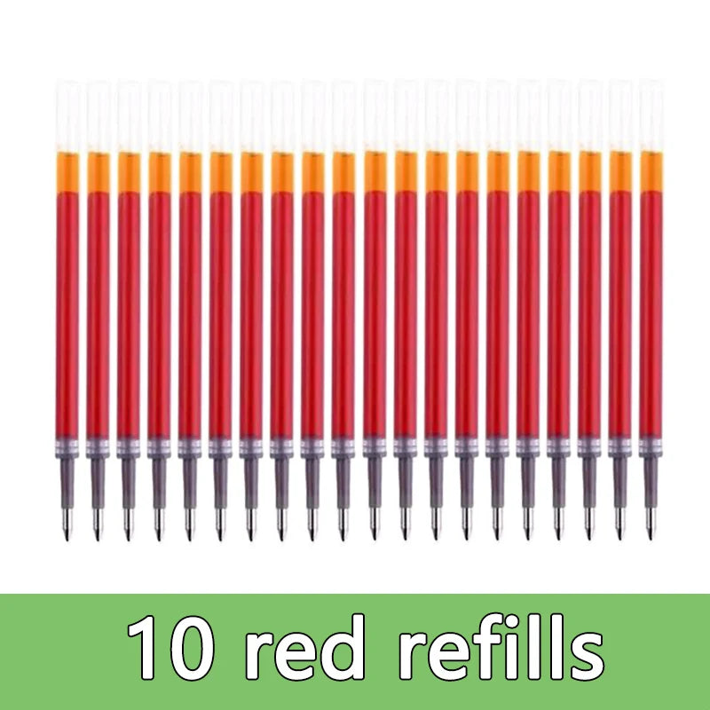 Gel Pens & Ballpoint Pens Set (Black, Red & Blue) – 130 mm Universal Refills