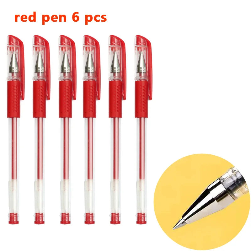 Gel Pens & Ballpoint Pens Set (Black, Red & Blue) – 130 mm Universal Refills