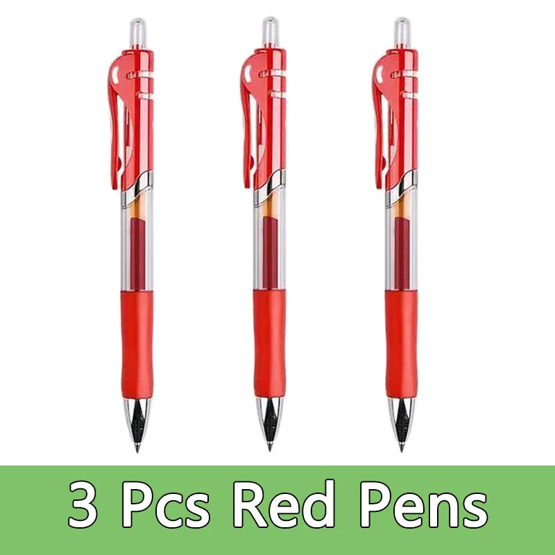 Gel Pens & Ballpoint Pens Set (Black, Red & Blue) – 130 mm Universal Refills
